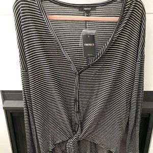 Long Sleeve Front Tie T shirt